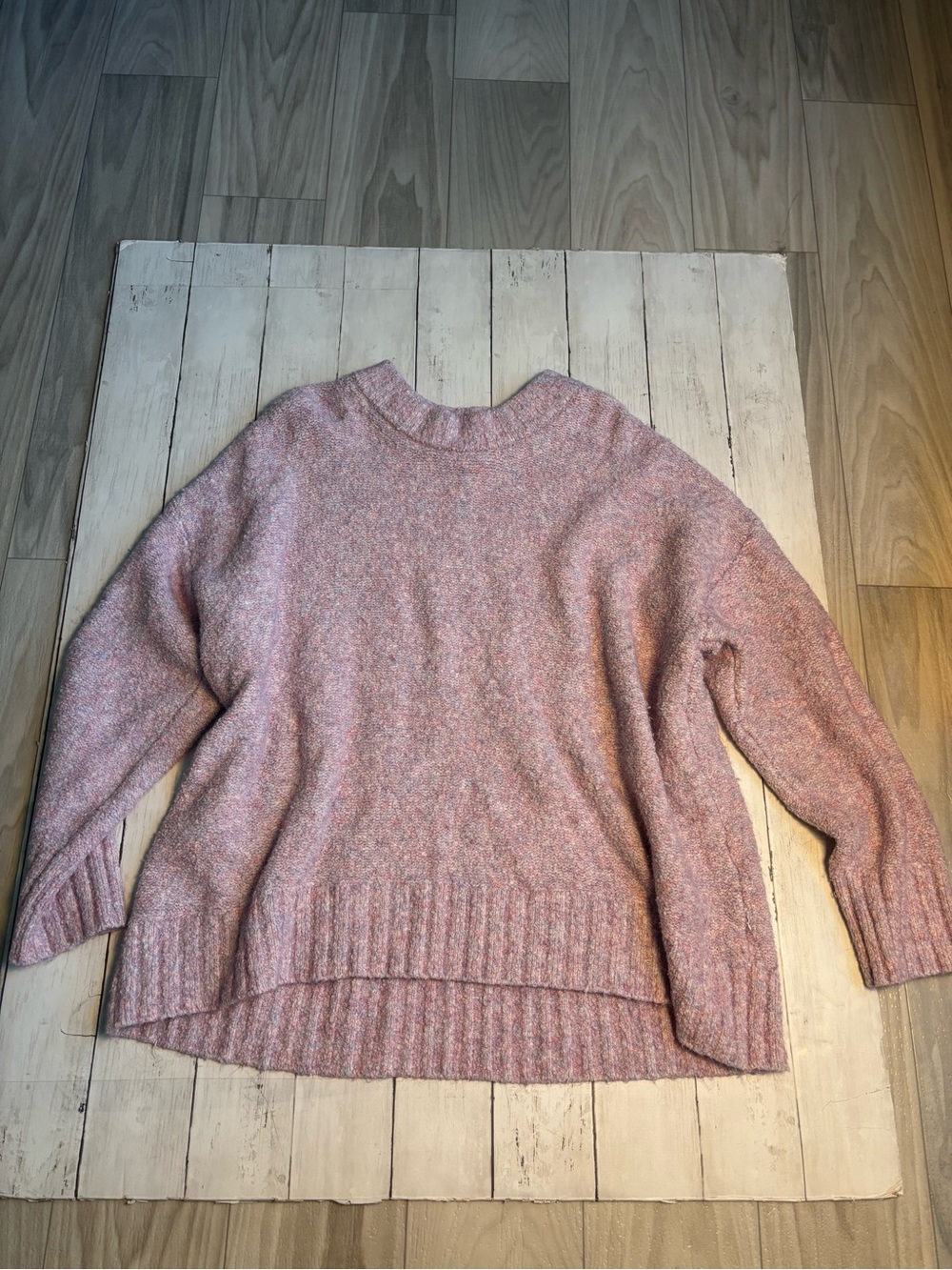 Old Navy Pink Heathered Crewneck Sweater